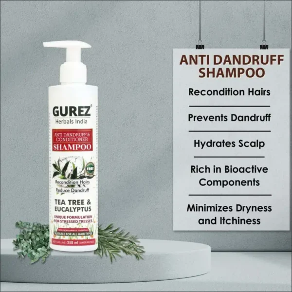 Gurez Tea Tree And Eucalyptus Anti Dandruff Shampoo 2 Pack