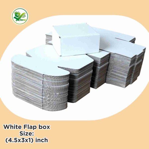 3-Ply White Flap Box 4.5x3x1 Inch – Durable & Eco-Friendly