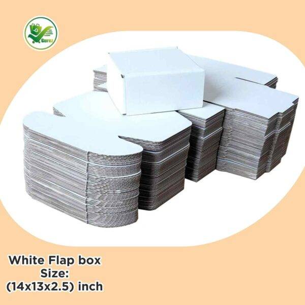 3-ply brown flap box 14x13x2.5 inches, eco-friendly and durable packaging for shipping, gifting, and storage.