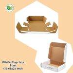 3-Ply White Flap Box (13x9x2 inches) – Durable & Eco-Friendly Packaging