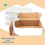 3-Ply White Flap Box (13x9x2 inches) – Durable & Eco-Friendly Packaging