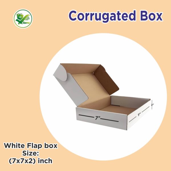 3-Ply White Corrugated Mailer Box 7x7x2 for shipping, storage & packaging