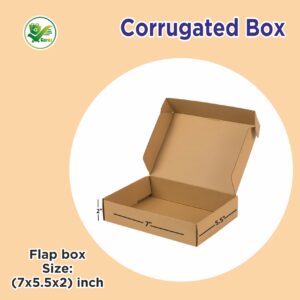 Box Brother 3-Ply Brown Flap Box 7x5.5x2 Inch - Sturdy, Eco-Friendly & Self-Locking Packaging