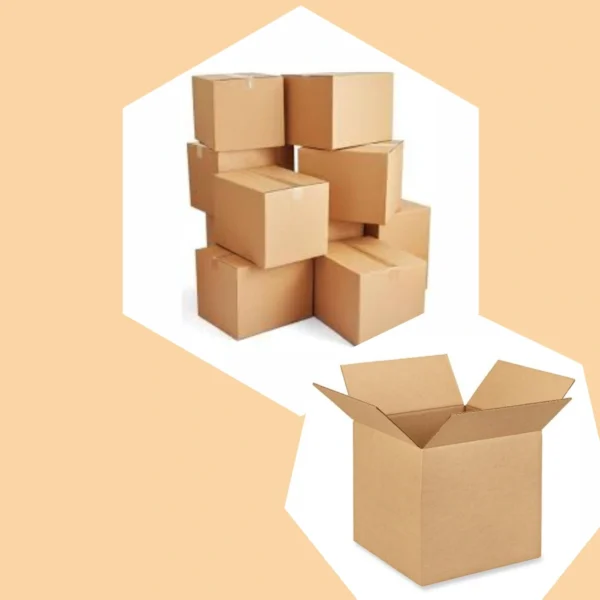 3-ply brown corrugated moving box 6x6x3 inches for shipping and storage.