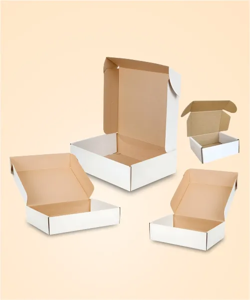 white flap box